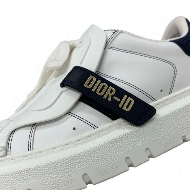 Christian Dior-id Sneakers Shoes Leather Rubber White Black Logo Velcro — view 9