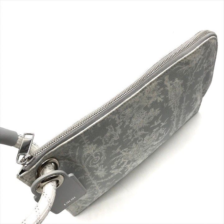 Dior Rope Strap Canvas Clutch Gray — view 7