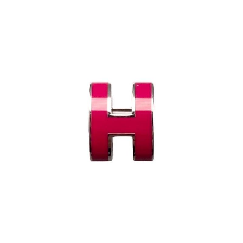 Hermes Earrings Pop Ash Mini H Pink Silver Hardware Boucles D'oreilles — view 3