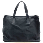 Prada Nylon Tote Handbag Triangle Plate Logo A4 Compartment Black Men — view 3