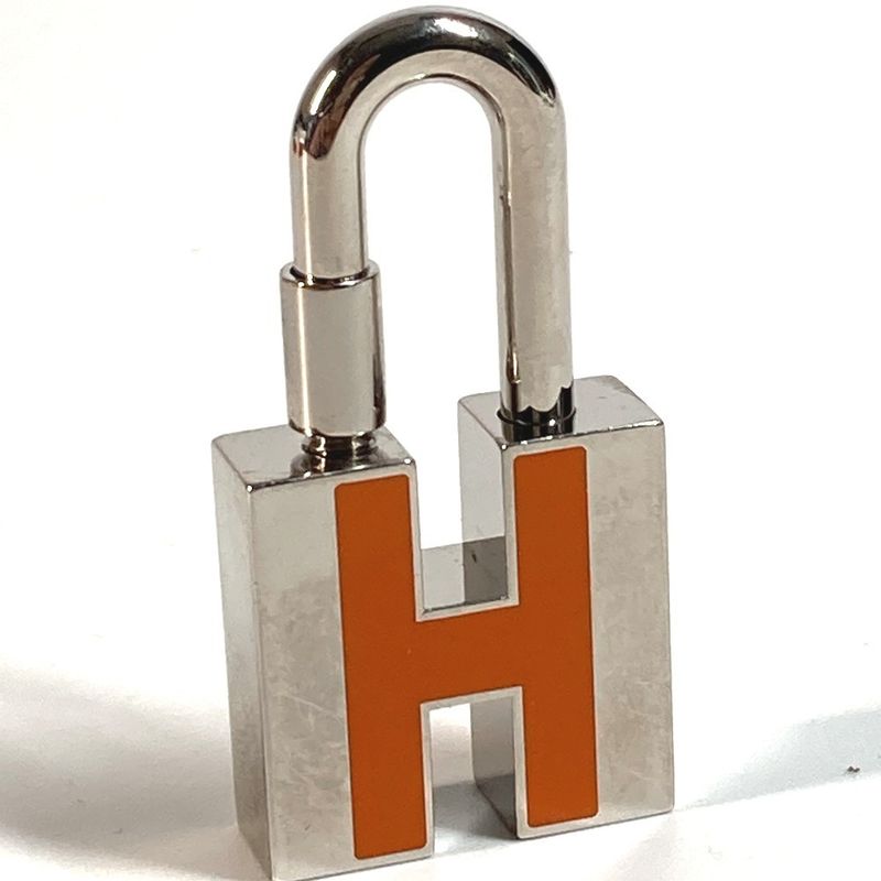 Hermes Pendant Top Cadenna Padlock Charm H Logo Key Metal Silver — view 4