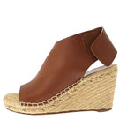 Celine Espadrille Open Toe Leather Wedge Sole Sandals Cspc Brown 35 — view 2
