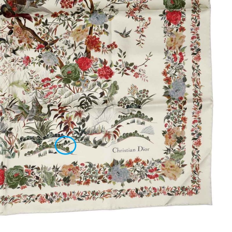 Dior Square Scarf Floral Pattern Beige 25 Jah090 Zkdo Accessories — view 5