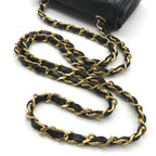 Chanel CC Logo Mini Quilted Lambskin Turnlock Chain Shoulder Bag Black — view 6