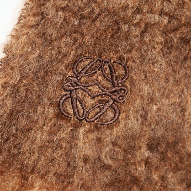 Loewe Scarf Anagram Logo Embroidery Shawl Fur Mohair — view 5