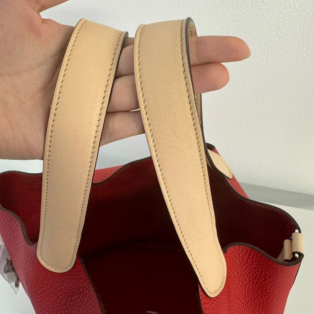 Hermes Picotin Lock Touch MM Rouge Tomato Rose Eglantine Taurillon Clemence — view 3