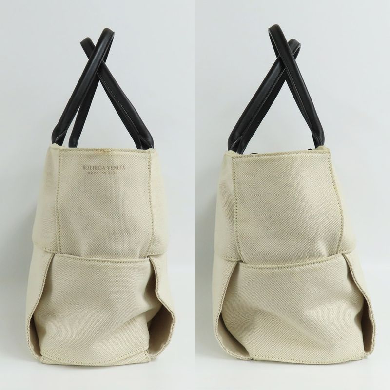 Bottega Veneta Arco Medium Tote Bag Intrecciato Beige White Canvas — view 5