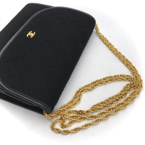 Chanel CC Logo Cotton Jersey Mini Quilted Push Lock Chain Shoulder Bag — view 6