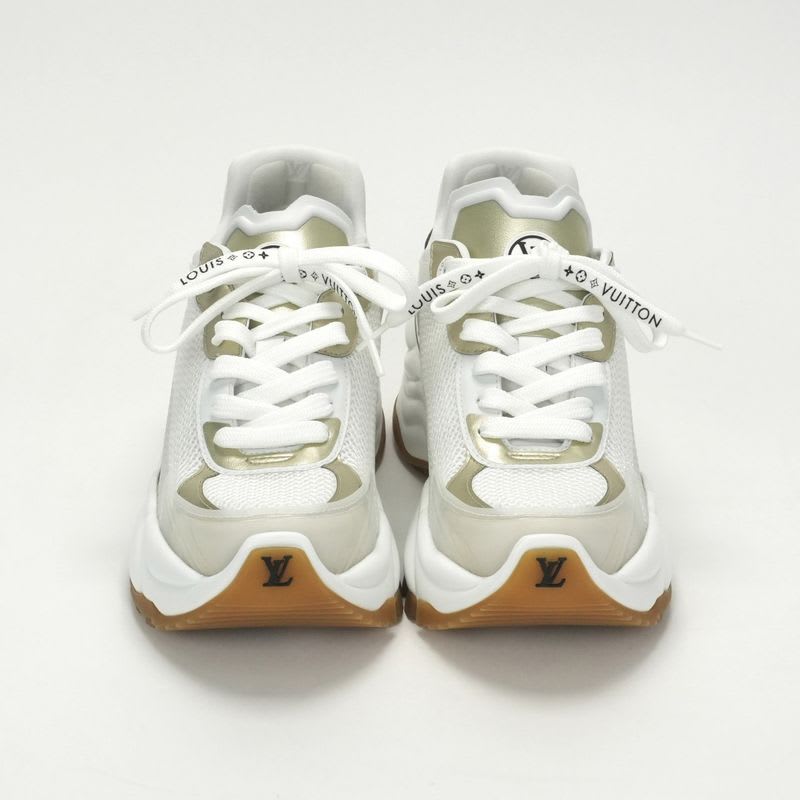 Louis Vuitton Run 55 Sneakers Shoes Mixed Material White — view 2