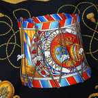 Hermes Scarf Carre 90 Silk Black Gold LES Tambours Tambour Drums — view 4