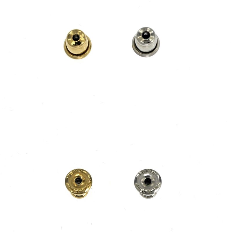 Fendi Zucca FF Logo Earrings Gold Color Silver Rhinestone — view 8