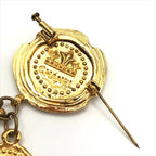 Chanel CC Logo Coin Motif Brooch Gold — view 7