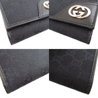 Gucci Interlocking G GG Canvas Leather Black Trifold Wallet 0871 — view 7