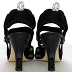 Fendi Mesh Suring Back Shoes High Heel Black — view 7