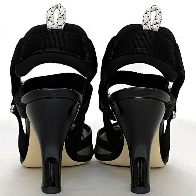 Fendi Mesh Suring Back Shoes High Heel Black — view 7