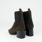 Hermes Volver Boots Short Shoes Fabric Leather Khaki Exlibris Knit — view 4