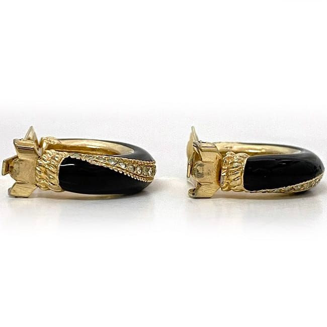 Christian Dior Earrings Gold Black — view 6