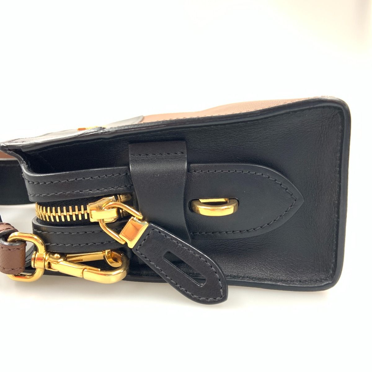 Prada Esplanade Bag Shoulder 1 Bh043 Black Brown — view 9