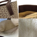 Celine Tote Bag Sulky Canvas Leather Beige Dark Brown Shoulder Bucket Shape — view 5