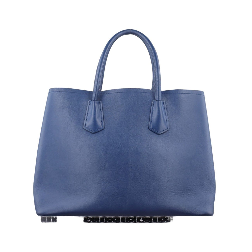 Prada Double Cuir Blue Saffiano Leather Handbag — view 2