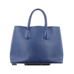Prada Double Cuir Blue Saffiano Leather Handbag — view 2