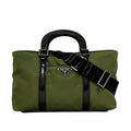 Prada 2-Way Shoulder Bag Khaki Green Tessuto Nylon Leather