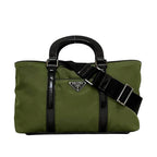 Prada 2-Way Shoulder Bag Khaki Green Tessuto Nylon Leather