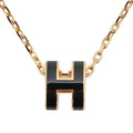 Hermes Necklace Pop Mini Black Rosegold