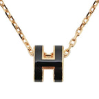 Hermes Necklace Pop Mini Black Rosegold