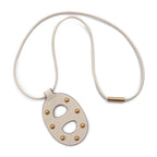 Hermes Chane D'ancre PM Necklace Swift NATA Cream Brown Pink Gold Hardware — view 2