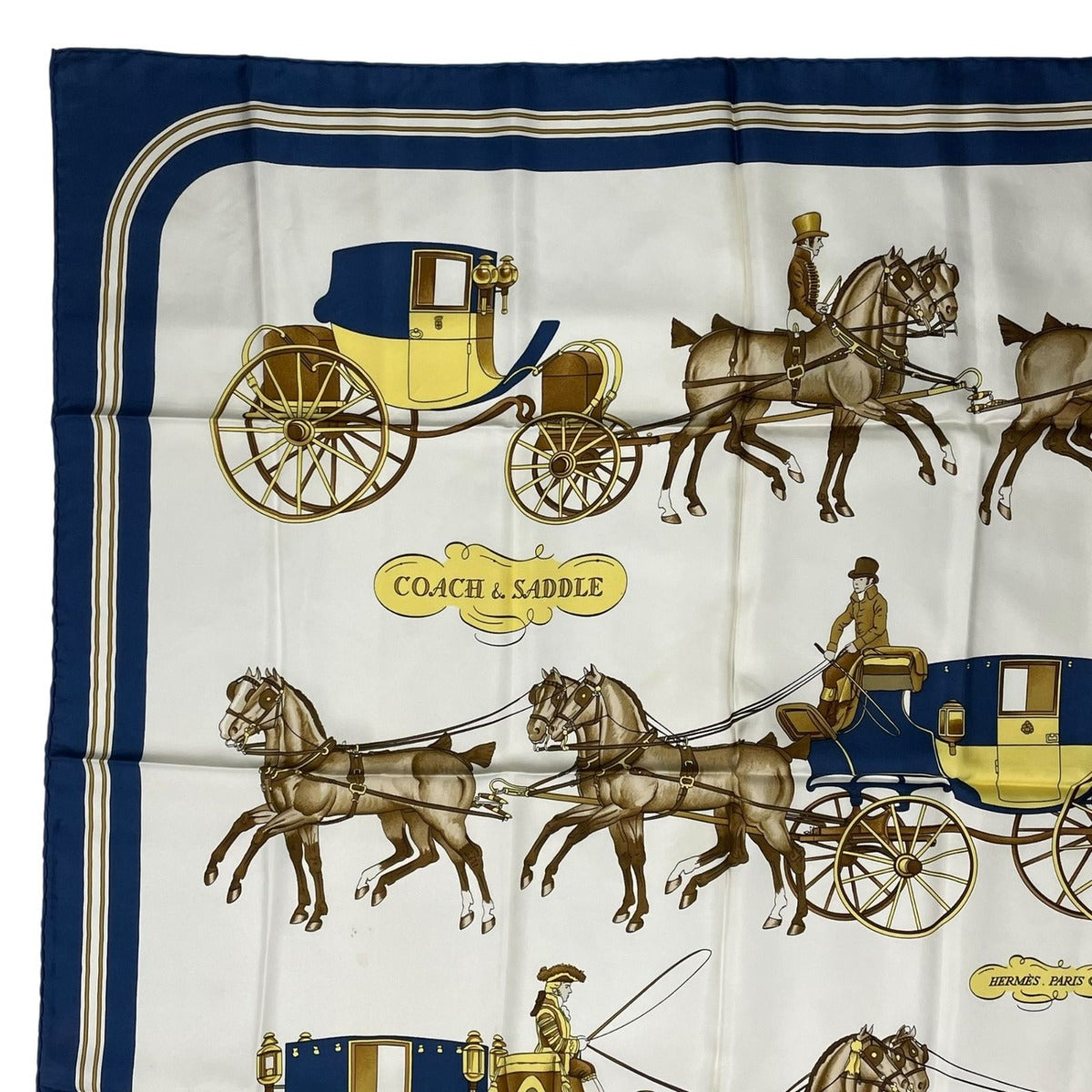 Hermes Scarf Silk Carre 90 & Saddle Navy — view 2