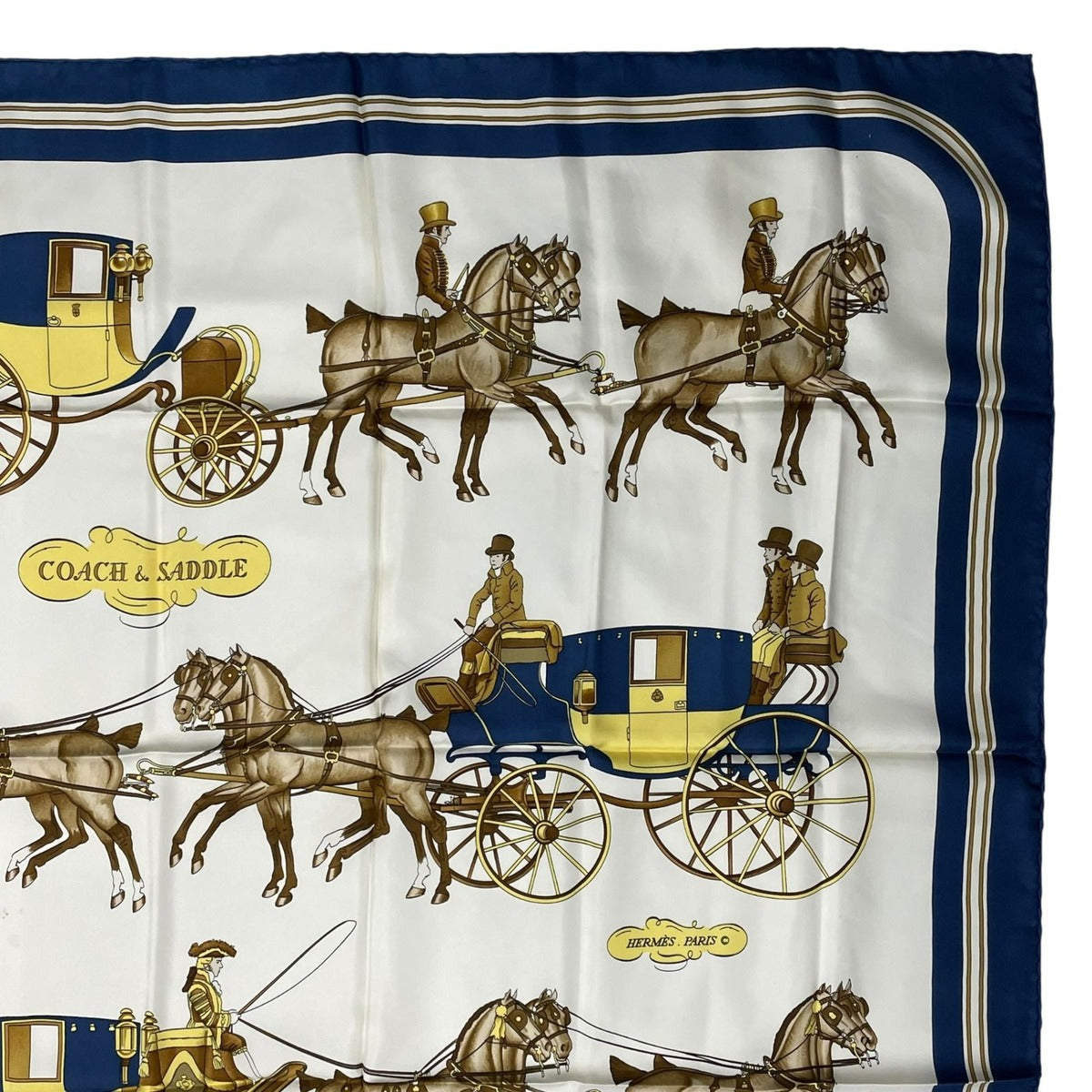 Hermes Scarf Silk Carre 90 & Saddle Navy — view 3