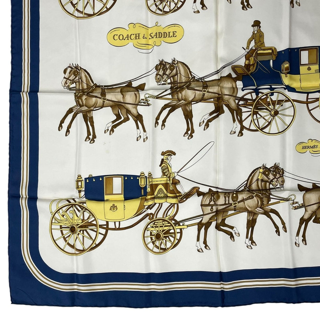 Hermes Scarf Silk Carre 90 & Saddle Navy — view 4