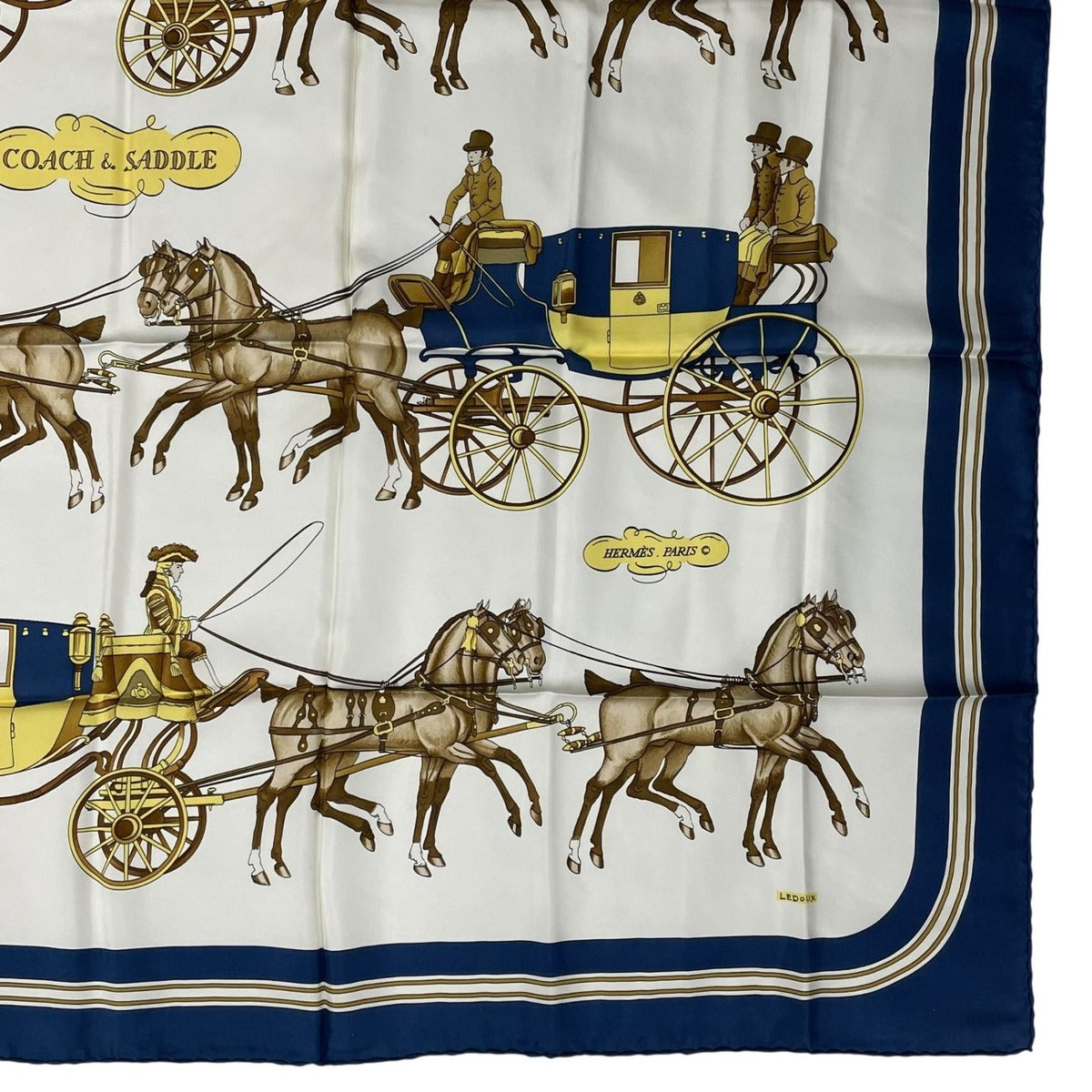 Hermes Scarf Silk Carre 90 & Saddle Navy — view 5