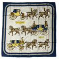 Hermes Scarf Silk Carre 90 & Saddle Navy
