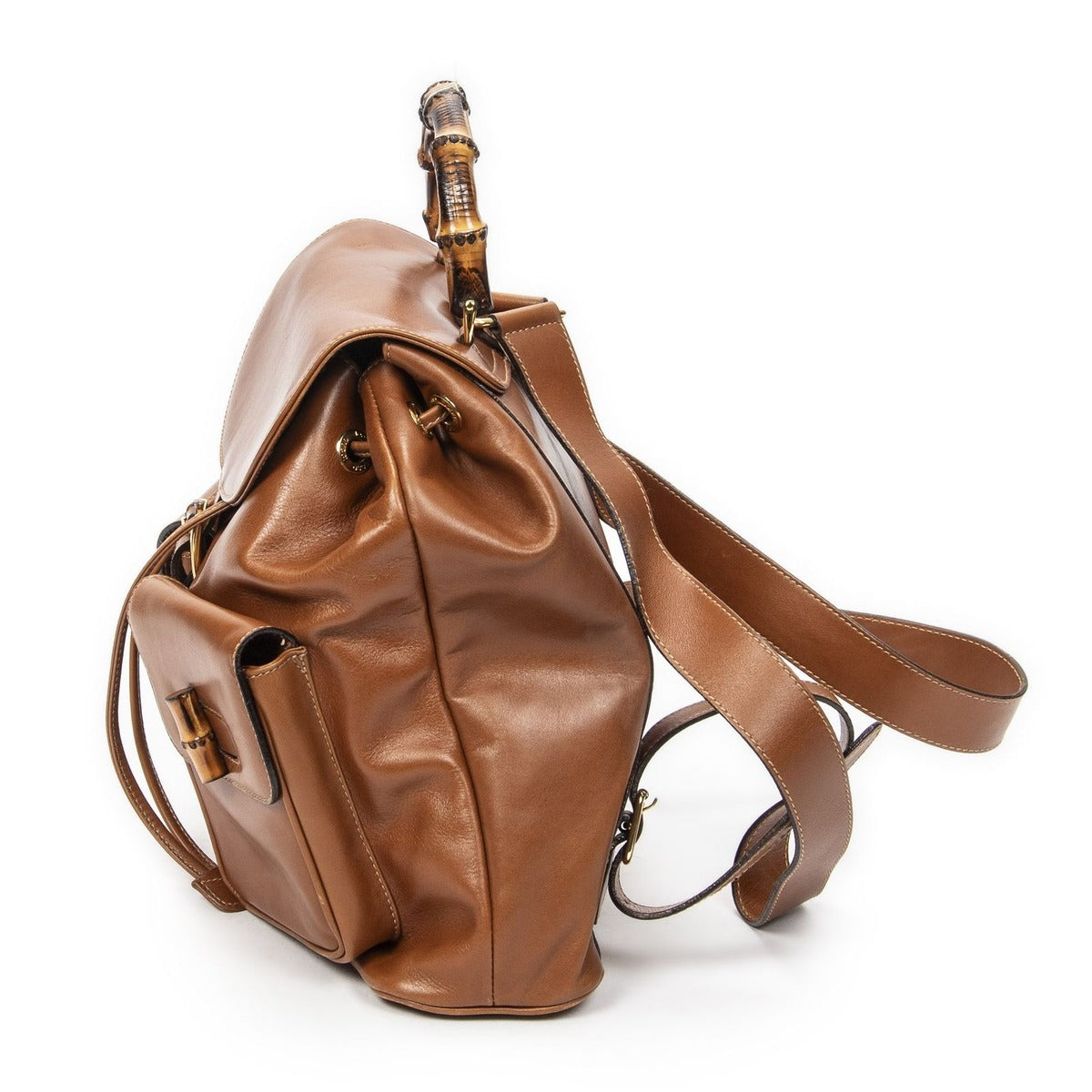 Gucci Bamboo Backpack Sac Tankard Lambskin Leather — view 3