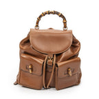 Gucci Bamboo Backpack Sac Tankard Lambskin Leather