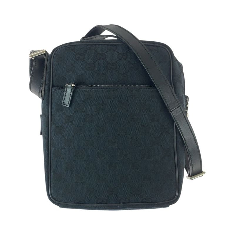 Gucci Black Silver Hardware GG Canvas Leather 018.1612 Shoulder Bag Messenger — view 2