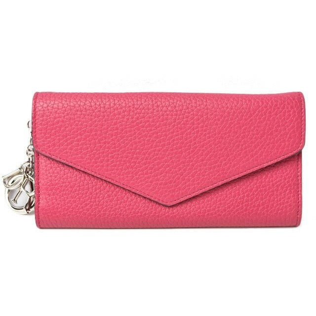 Christian Dior Wallet Long Diorissimo Bicolor Rose Pink