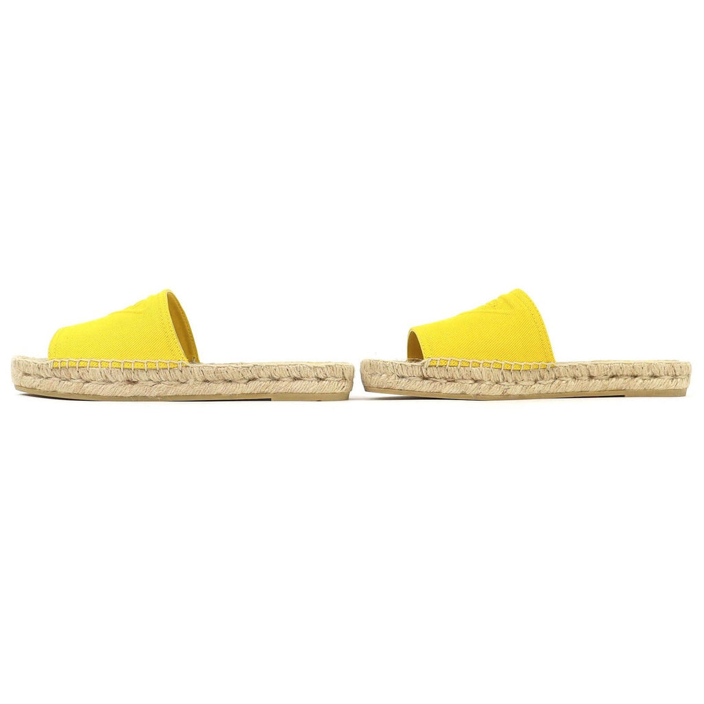 Prada Triangle Logo Canvas Espadrilles Flat Sandals Yellow 37 — view 3