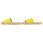 Prada Triangle Logo Canvas Espadrilles Flat Sandals Yellow 37 — view 3