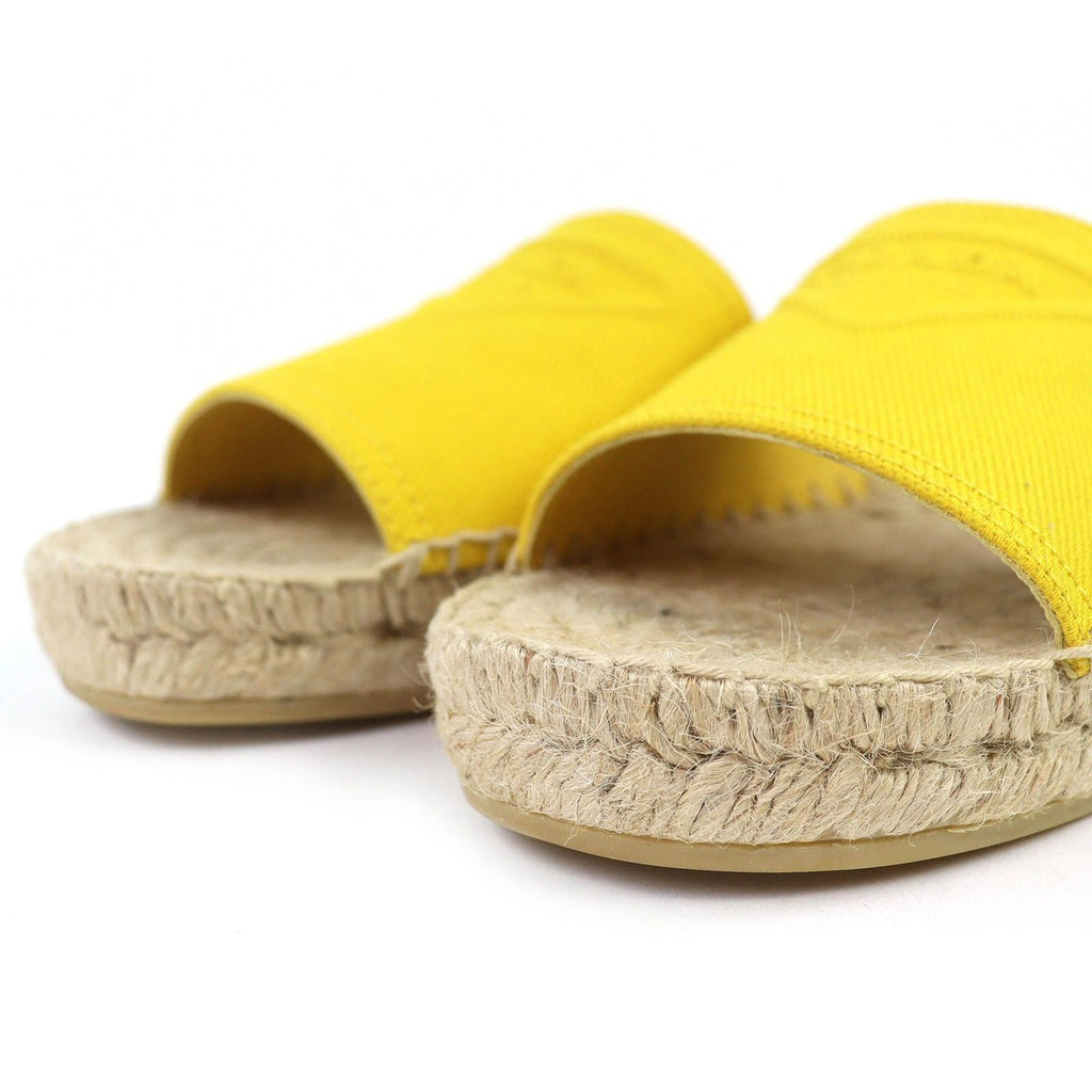 Prada Triangle Logo Canvas Espadrilles Flat Sandals Yellow 37 — view 5