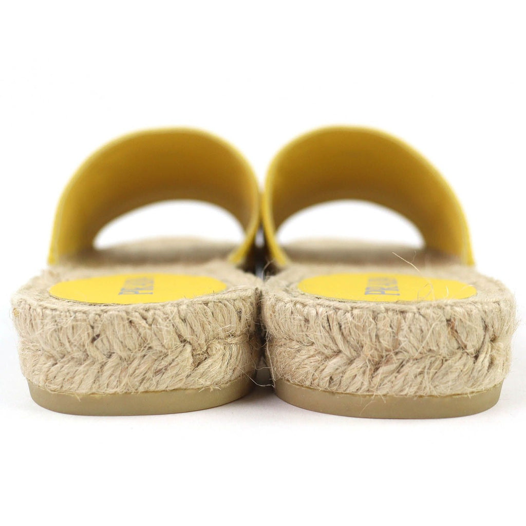 Prada Triangle Logo Canvas Espadrilles Flat Sandals Yellow 37 — view 6