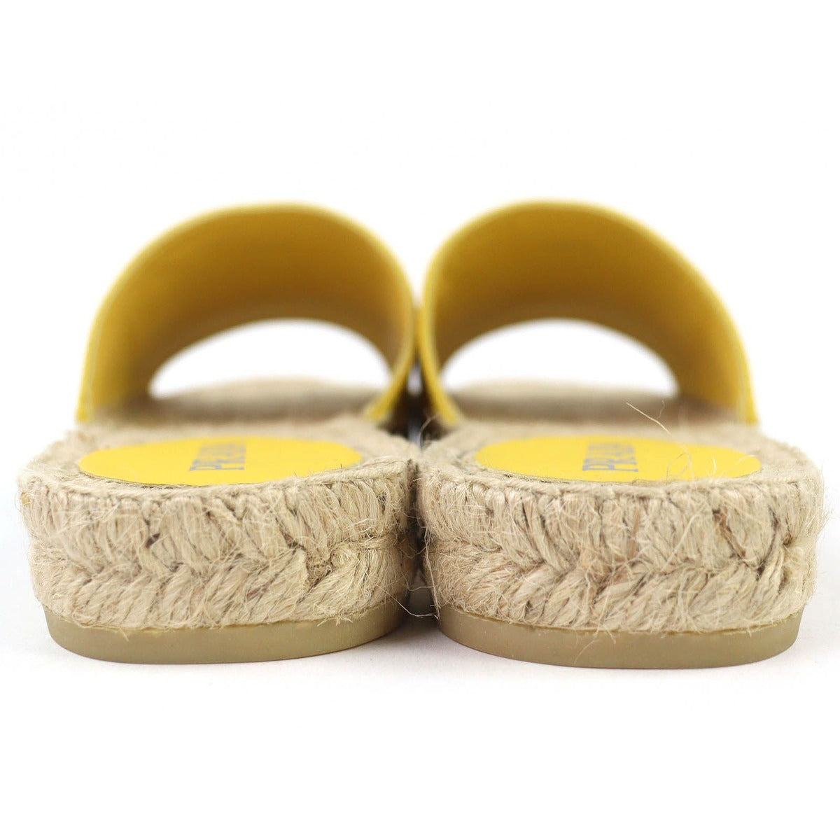 Prada Triangle Logo Canvas Espadrilles Flat Sandals Yellow 37 — view 6