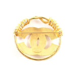 Chanel Vintage CC Logo Coil Brooch Gold — view 3