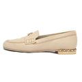 Chanel Loafers Oh875 Coco Mark Beige Gold Hardware Chain