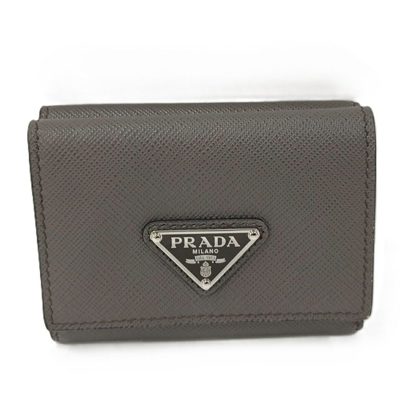 Prada Trifold Wallet Saffiano Leather Graige 2 Mh042
