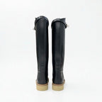Hermes Boots Long Shoes Leather Black Silver Kelly Hardware — view 5