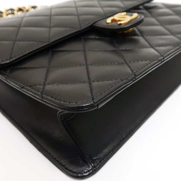 Chanel Chain Shoulder Bag Quilted Push Lock Black Hardware Officially — view 5