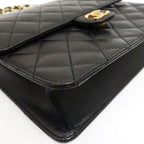 Chanel Chain Shoulder Bag Quilted Push Lock Black Hardware Officially — view 5